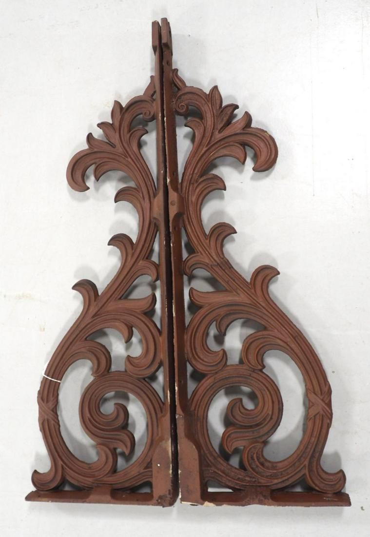 Lot 1066: (2) Cast iron porch finials