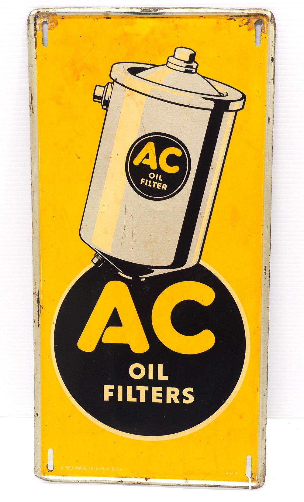 Lot 1092: AC Oil Filters sign
