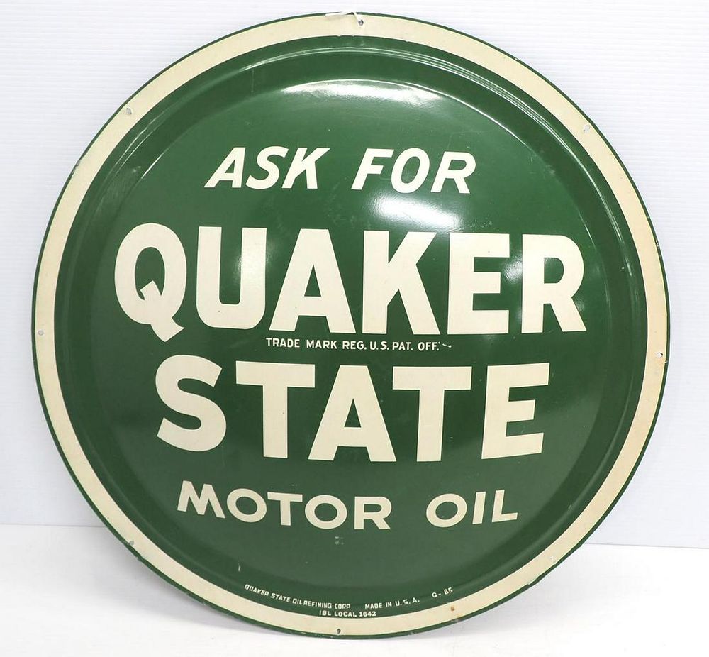 Lot 1094: Quaker State Motor Oil sign