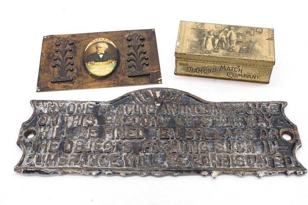 Lot 1104: (3) Misc. advertising items