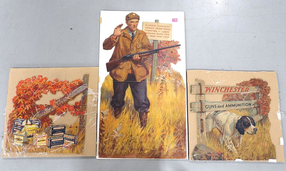 Lot 1135: Winchester Gun & Ammunition easel backs