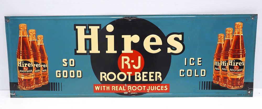 Lot 1155: Hires Root Beer sign