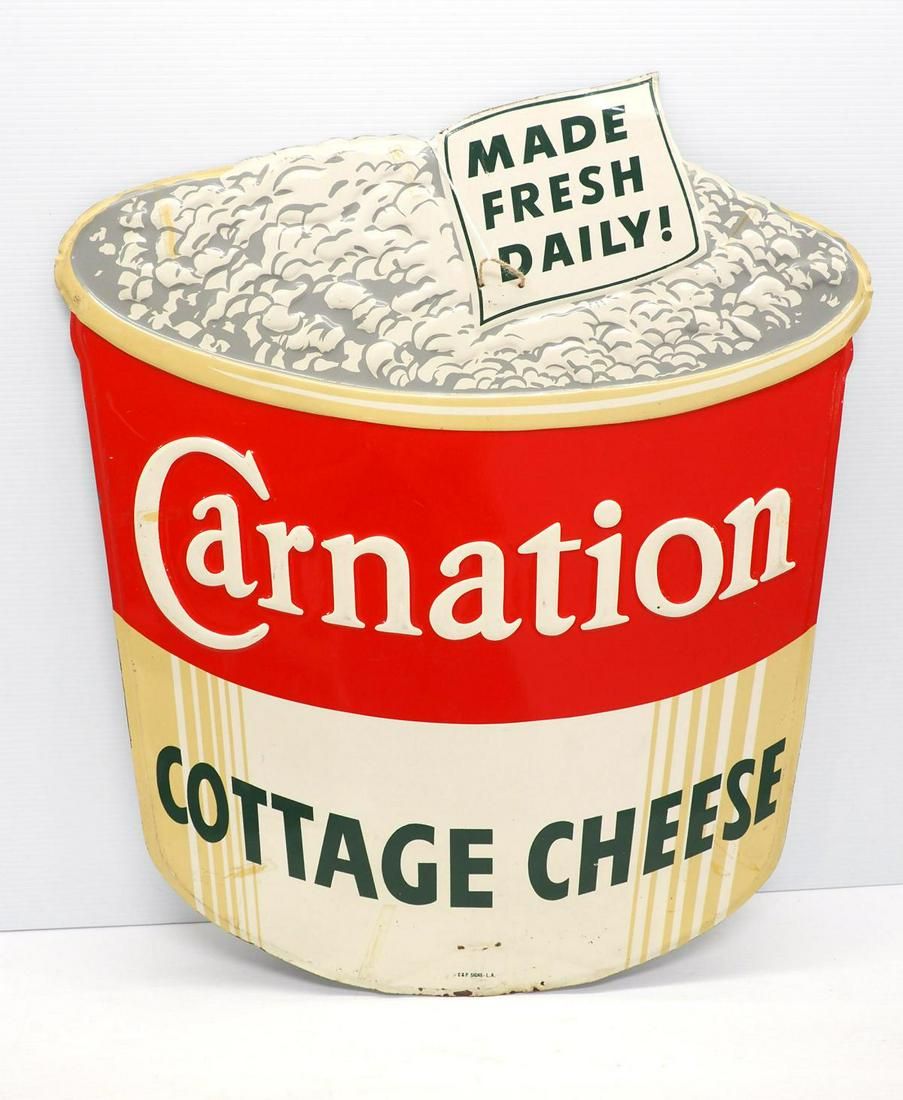 Lot 1156: Carnation Cottage Cheese sign