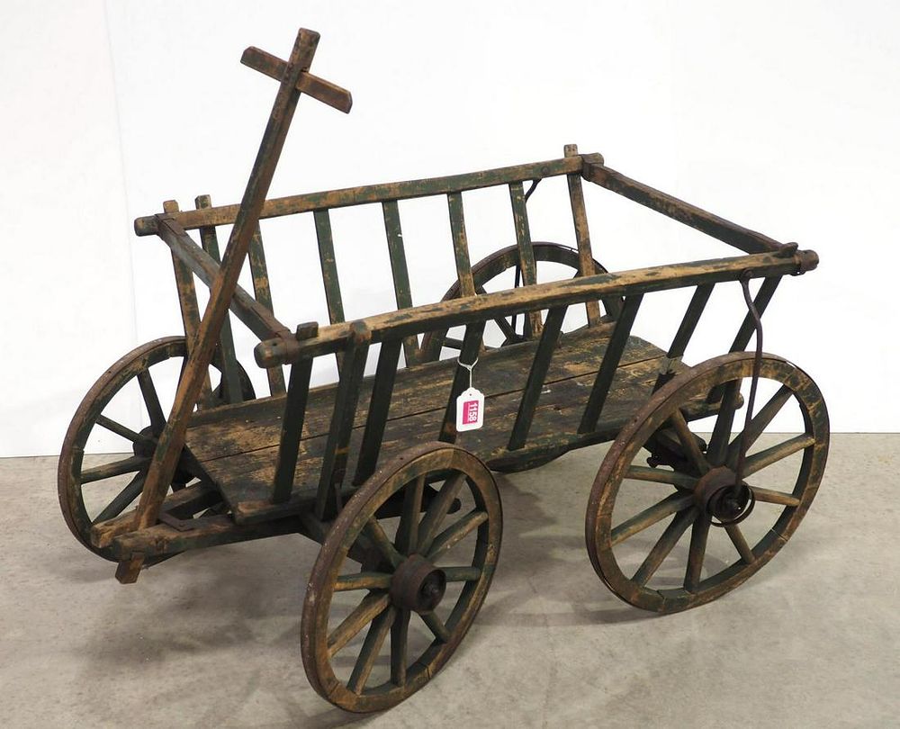 Lot 1158: Pull-type wooden goat