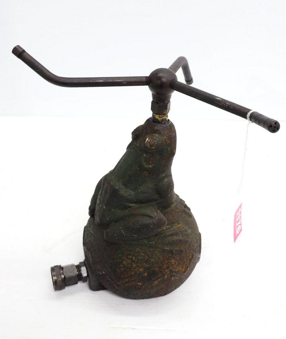 Lot 1176: Frog on a ball, yard sprinkler