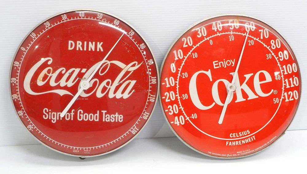 Lot 1182: (2) 12" Coke thermometers