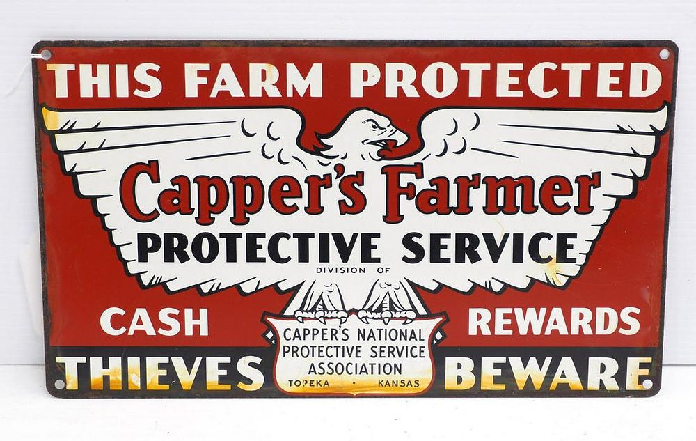 Lot 1189: Capper's Farmer Thieves Beware sign