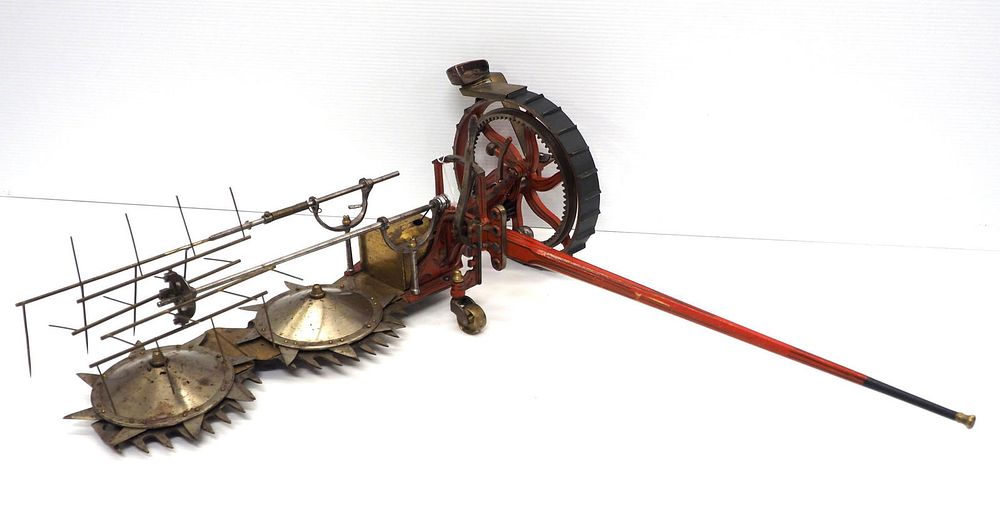 Lot 1200: Salesman sample horse-drawn rotary mower