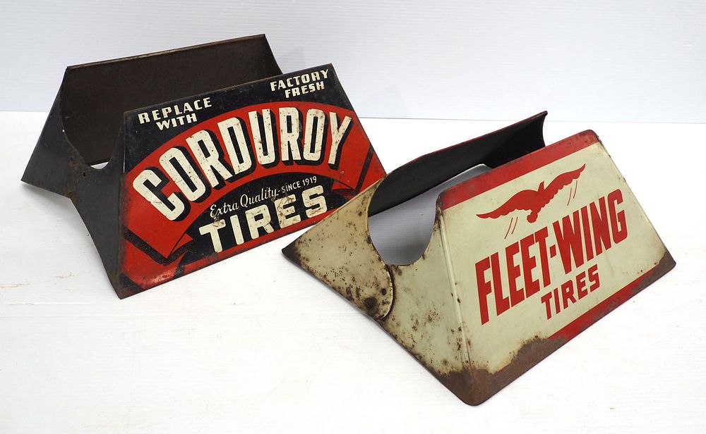 Lot 1217: (2) Tin tire holders