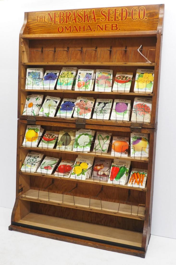 Lot 1221: Nebraska Seed Co. seed packet display
