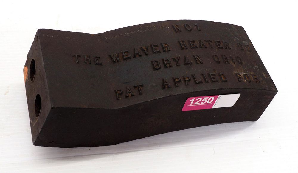 Lot 1250: Cast iron Weaver No.1 foot warmer