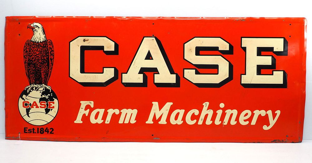 Lot 1262: Case Farm Machinery sign