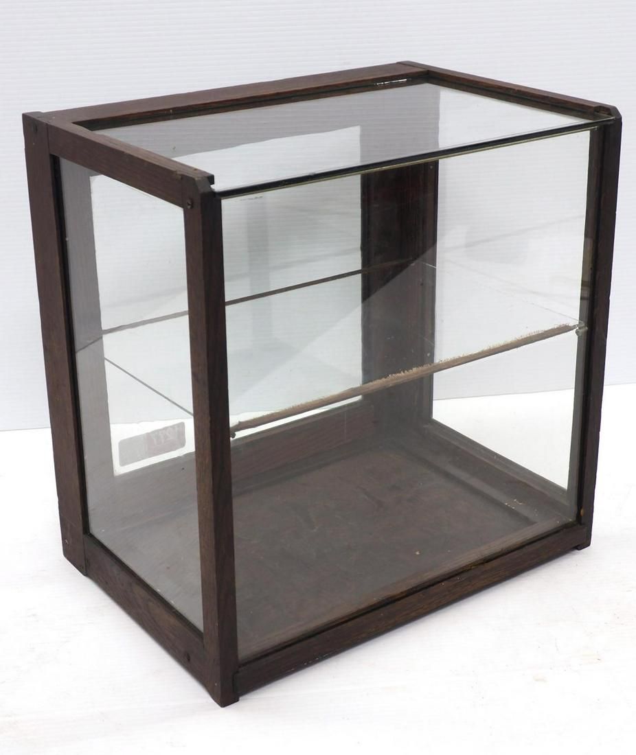 Lot 1277: Wood & glass country store showcase