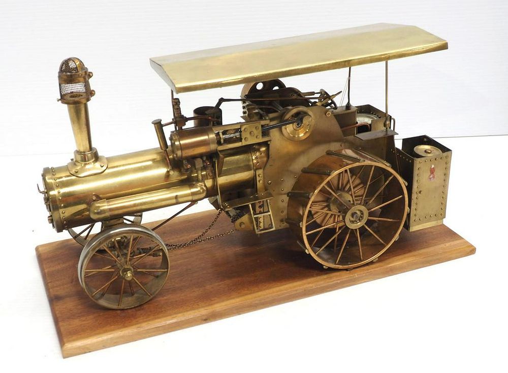 Lot 1282: Brass model 65hp Case steam tractor