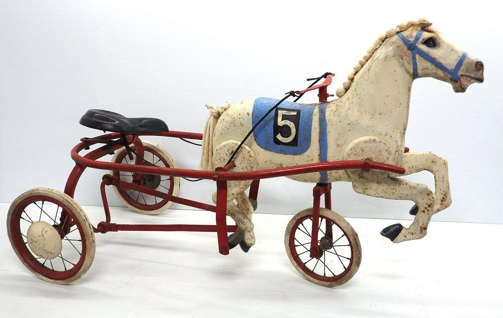 Lot 1297: Child-size pedal horse and cart