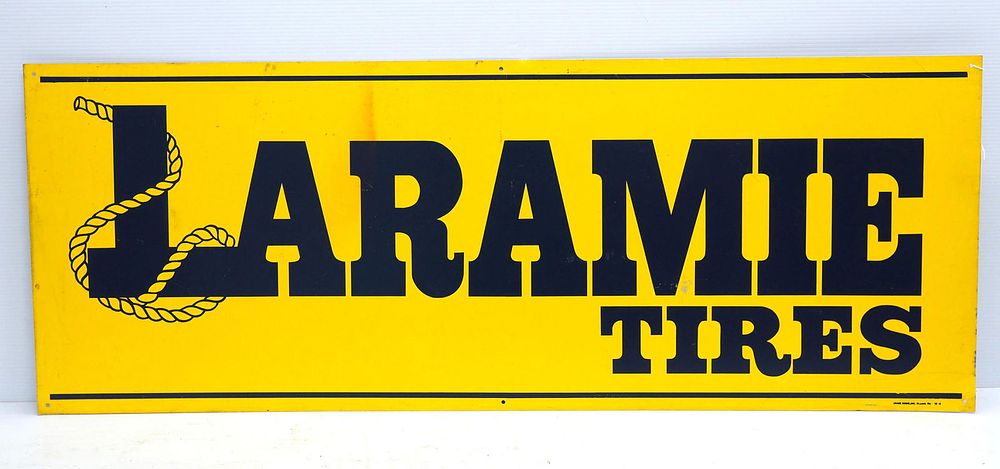 Lot 1298: Laramie Tires sign