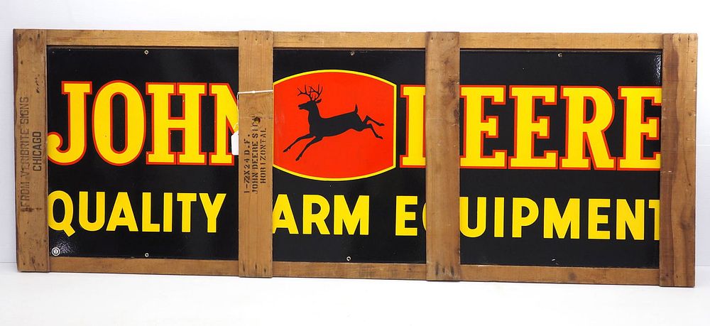 Lot 1300: John Deere Quality Farm Equipment sign