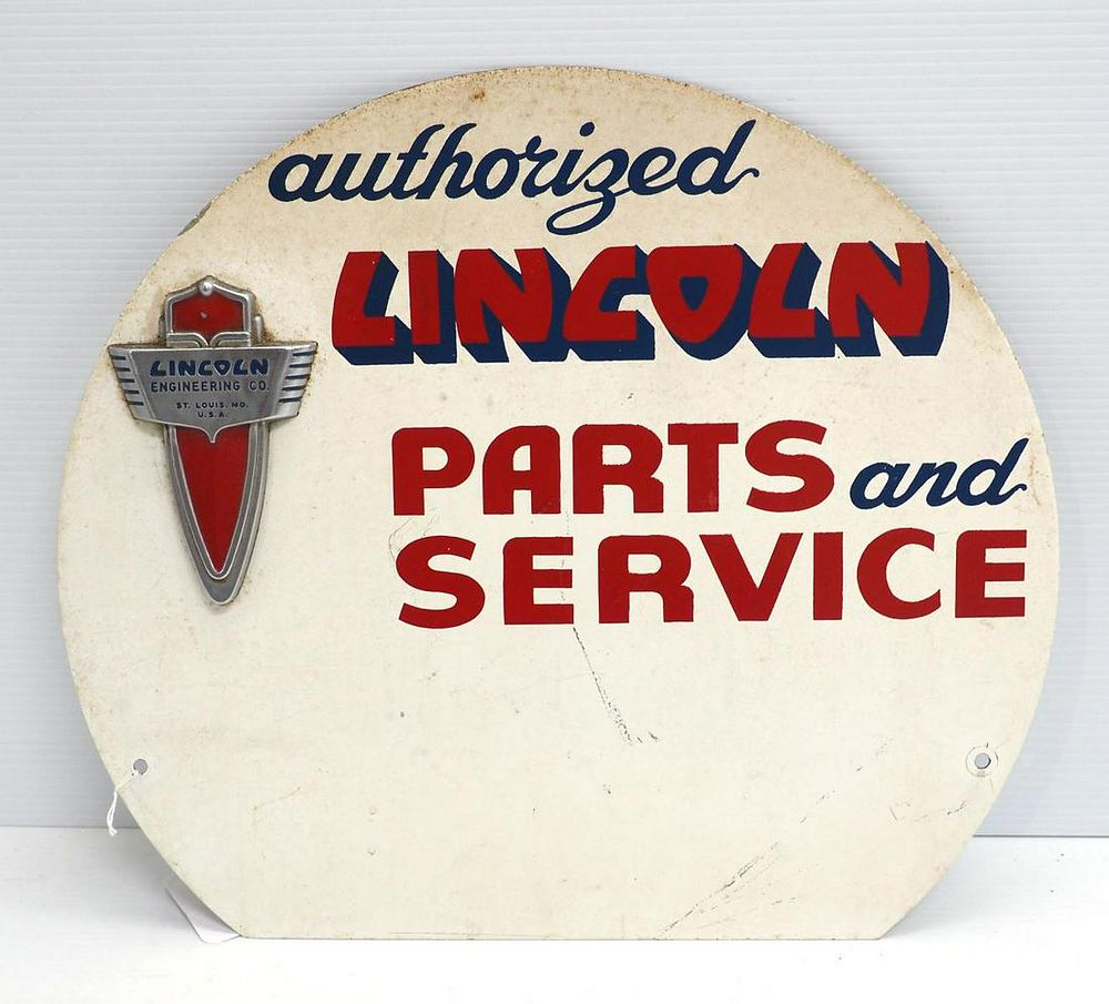 Lot 1332: Lincoln Parts and Service sign