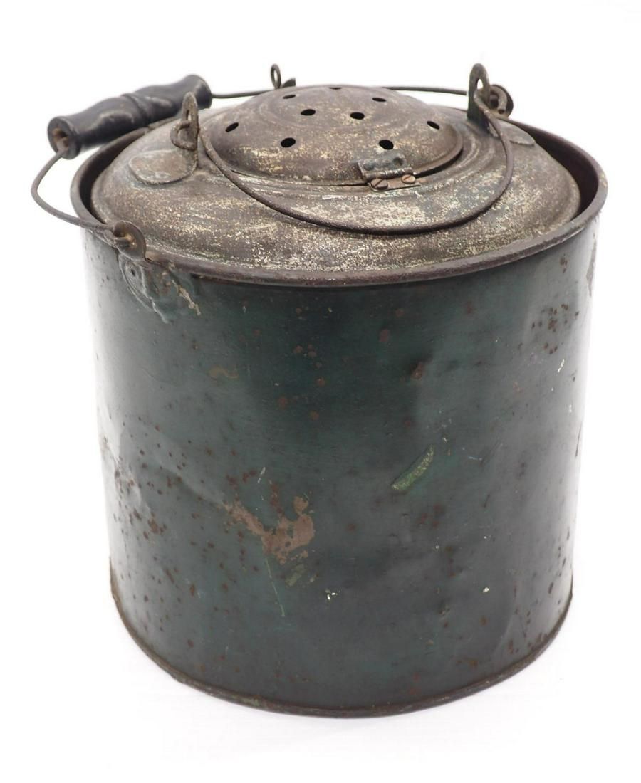 Lot 1400: Minnow pail with brass tag