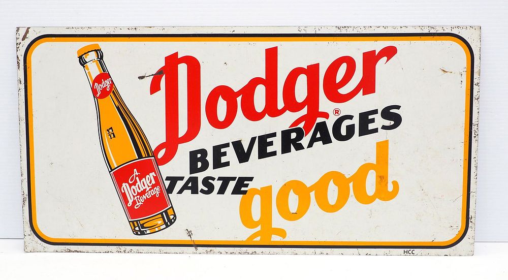 Lot 1408: Dodger Beverages sign