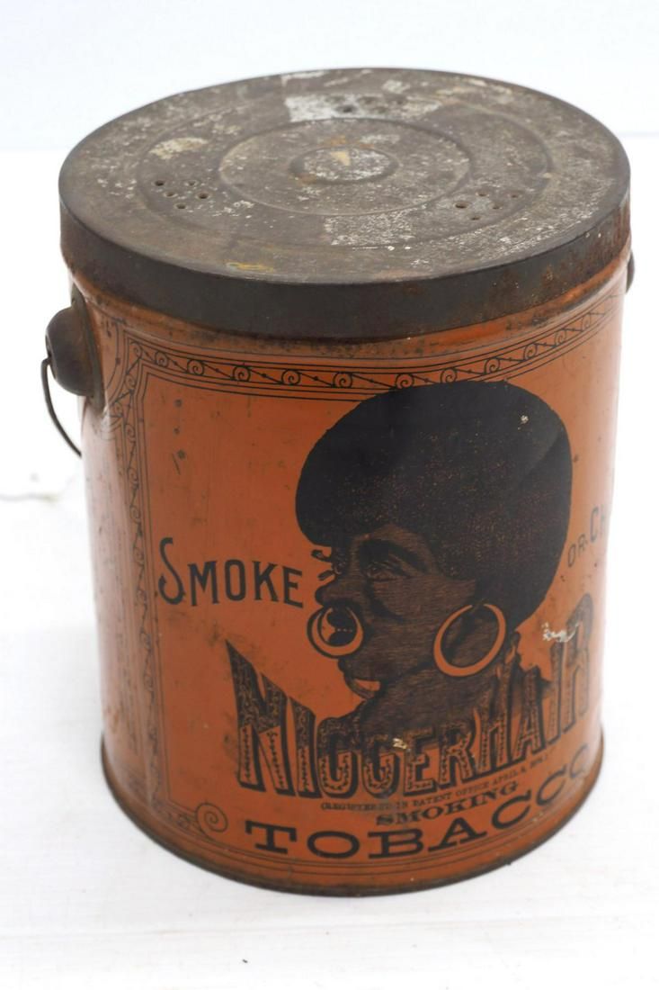Lot 1411: N***** Hair Tobacco tin can