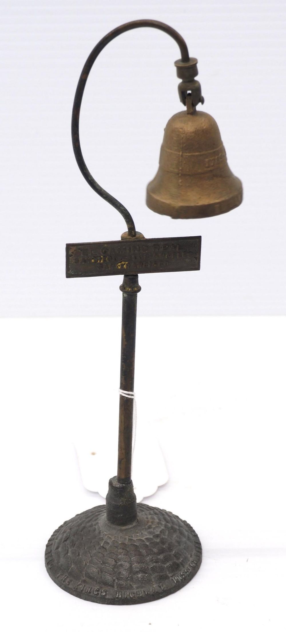 Lot 1428: "El Camino Real" brass bell on pole