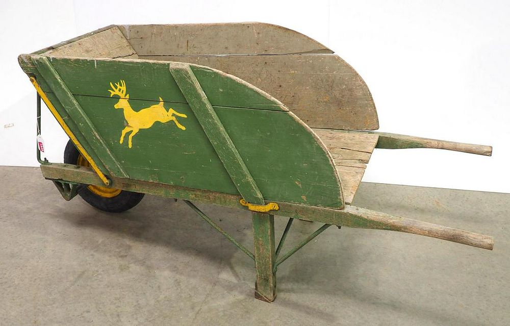 Lot 1448: Wooden wheelbarrow