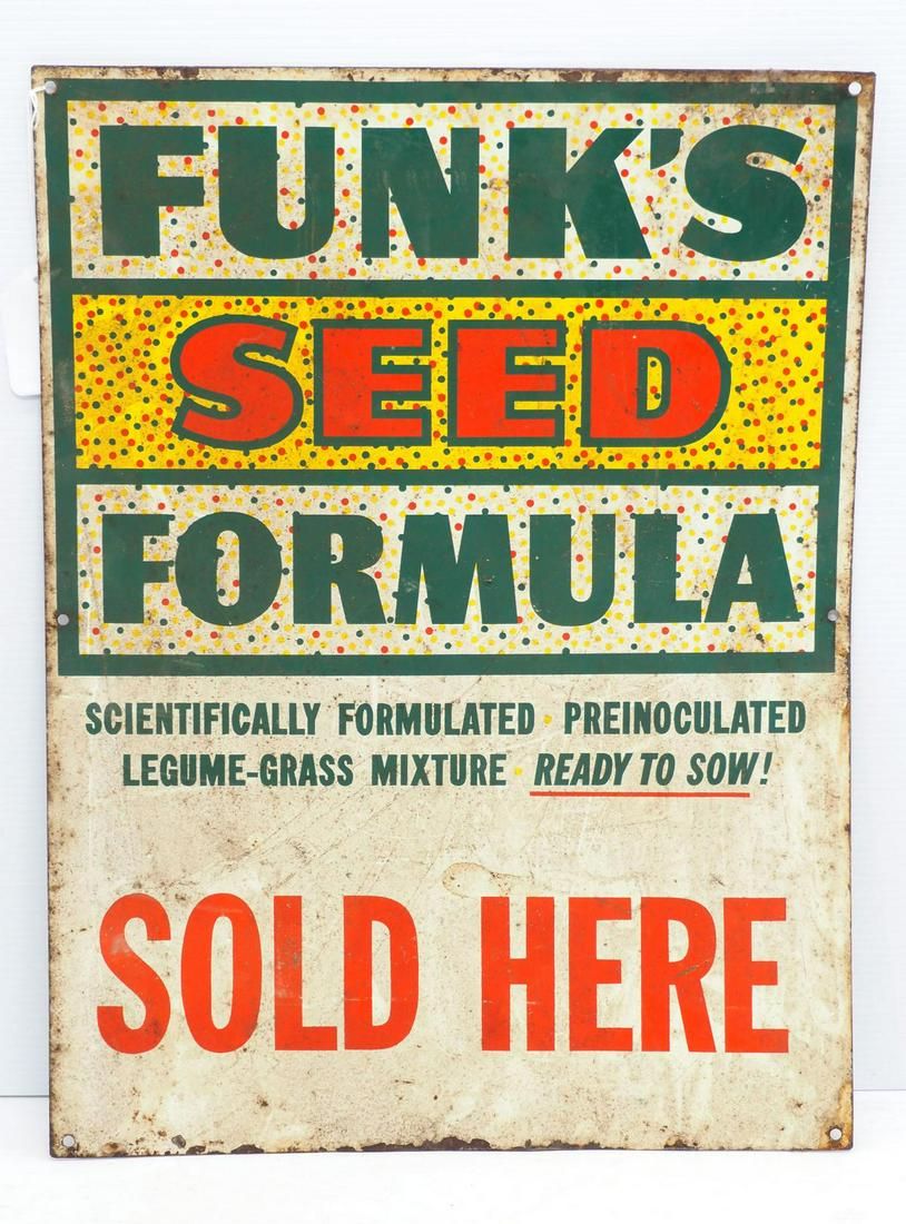 Lot 12: Funk's Seed Formula Sign