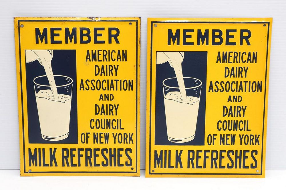 Lot 30: (2) American Dairy Assoc. Member sign