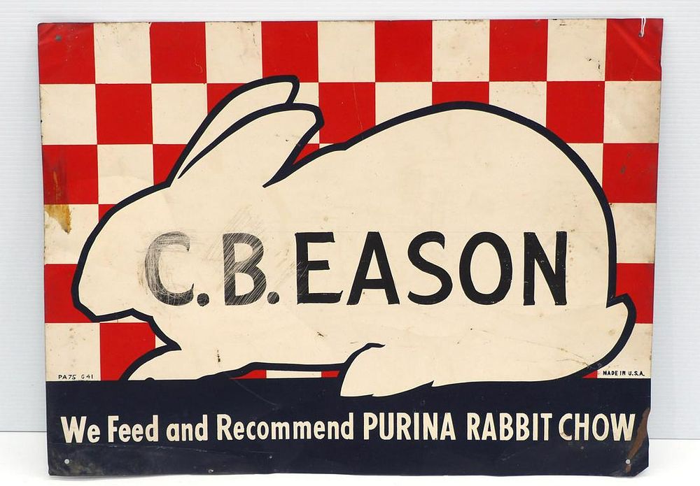 Lot 49: Purina Rabbit Chow sign