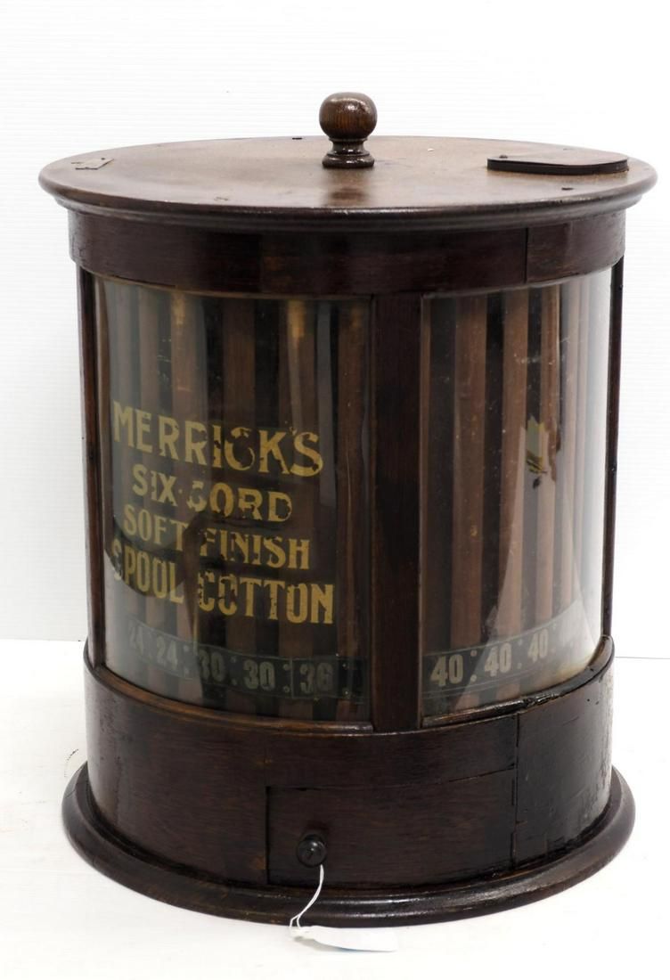 Lot 59: Merrick's Six Cord wooden spool cabinet