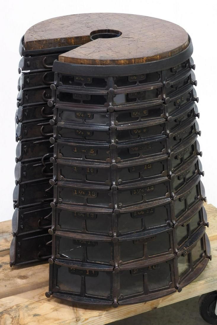 Lot 78: Cast iron country store parts bin