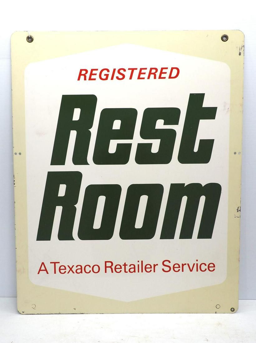 Lot 92: Texaco Rest Rooms sign