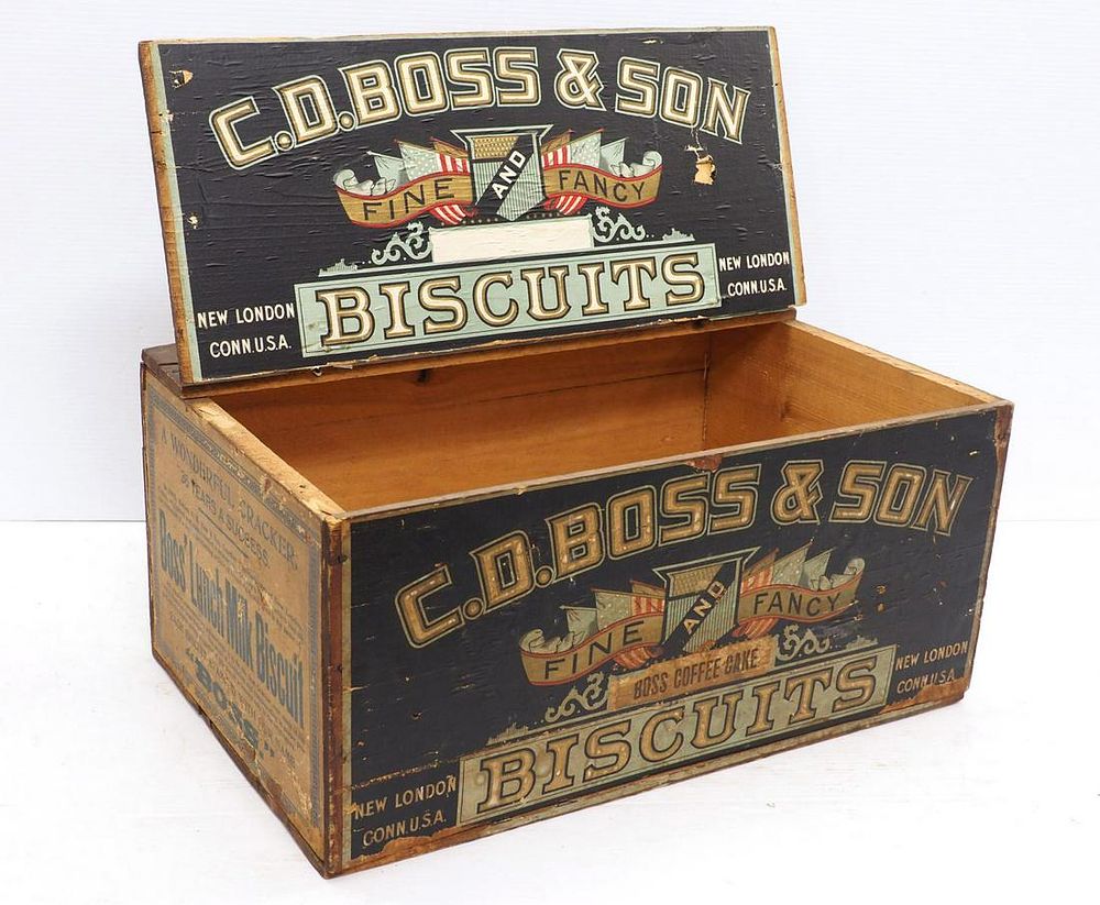 Lot 99: C.D. Boss & Son Biscuits box