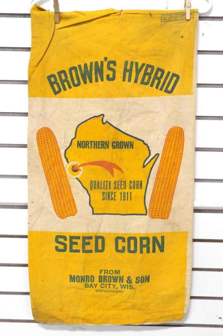 Lot 154: Browns cloth seed corn bag