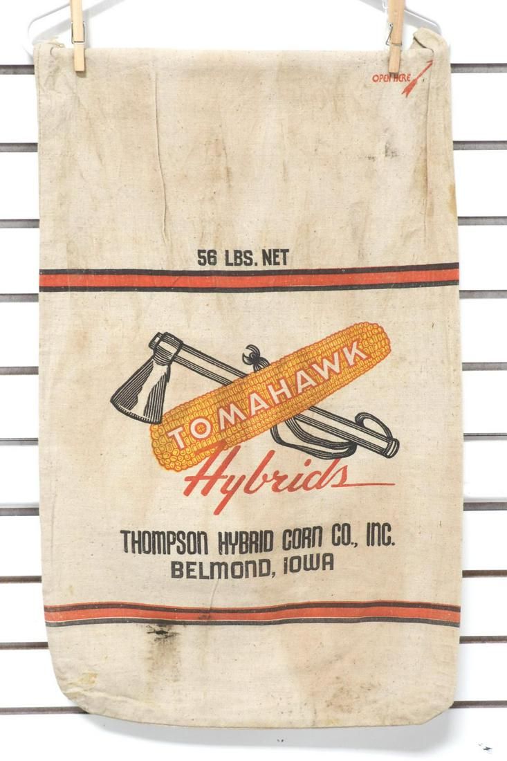 Lot 156: Tomahawk cloth seed corn bag