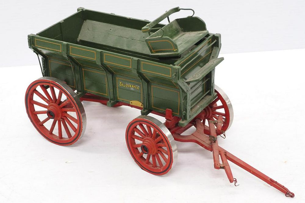 Lot 167: Wooden Studebaker wagon model