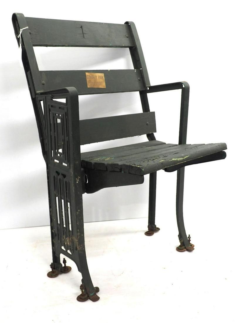 Lot 175: Wood & cast iron Comisky Ball Park chair