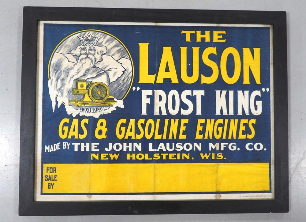 Lot 181: Lauson "Frost King" Gas & Gasoline Engines sign