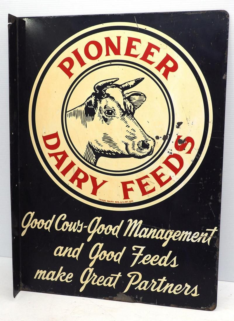 Lot 187: Pioneer Dairy Feeds sign