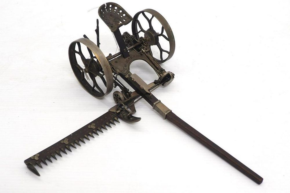 Lot 190: Salesman sample horse-drawn New Warrior hay mower