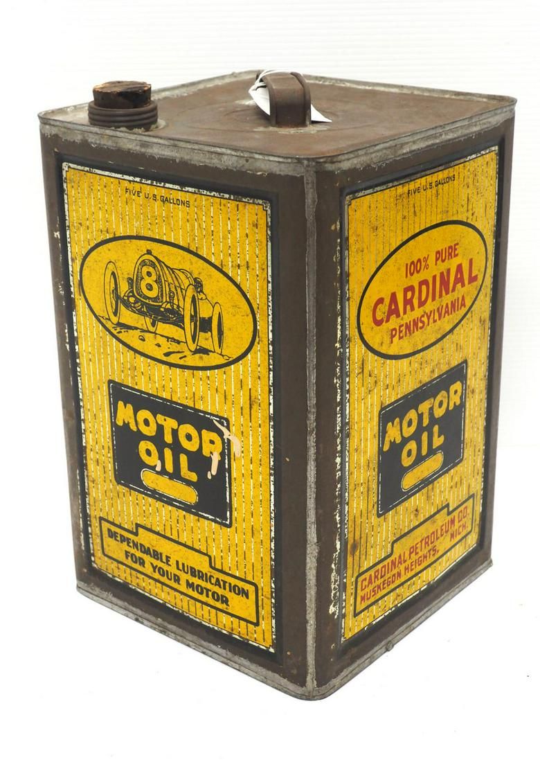 Lot 191: Cardinal Pennsylvania Motor Oil can