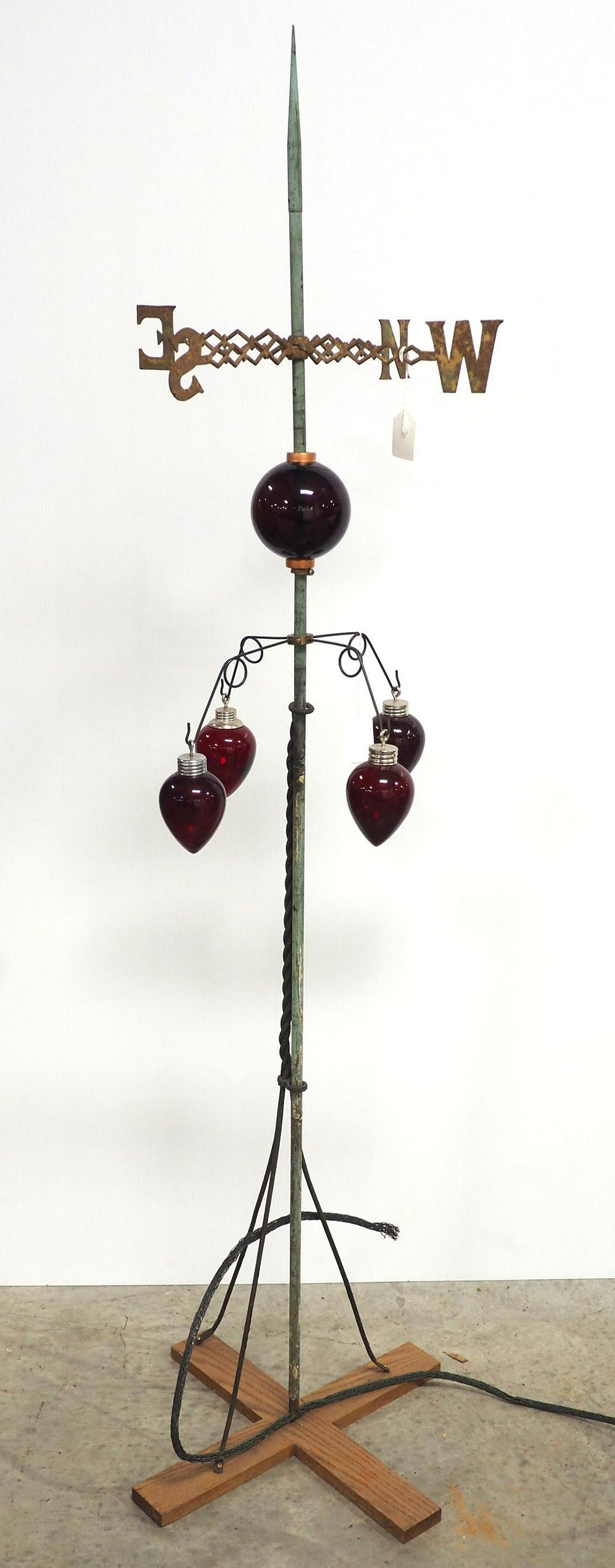 Lot 203: Weathervane setup including (4) red plain pendants