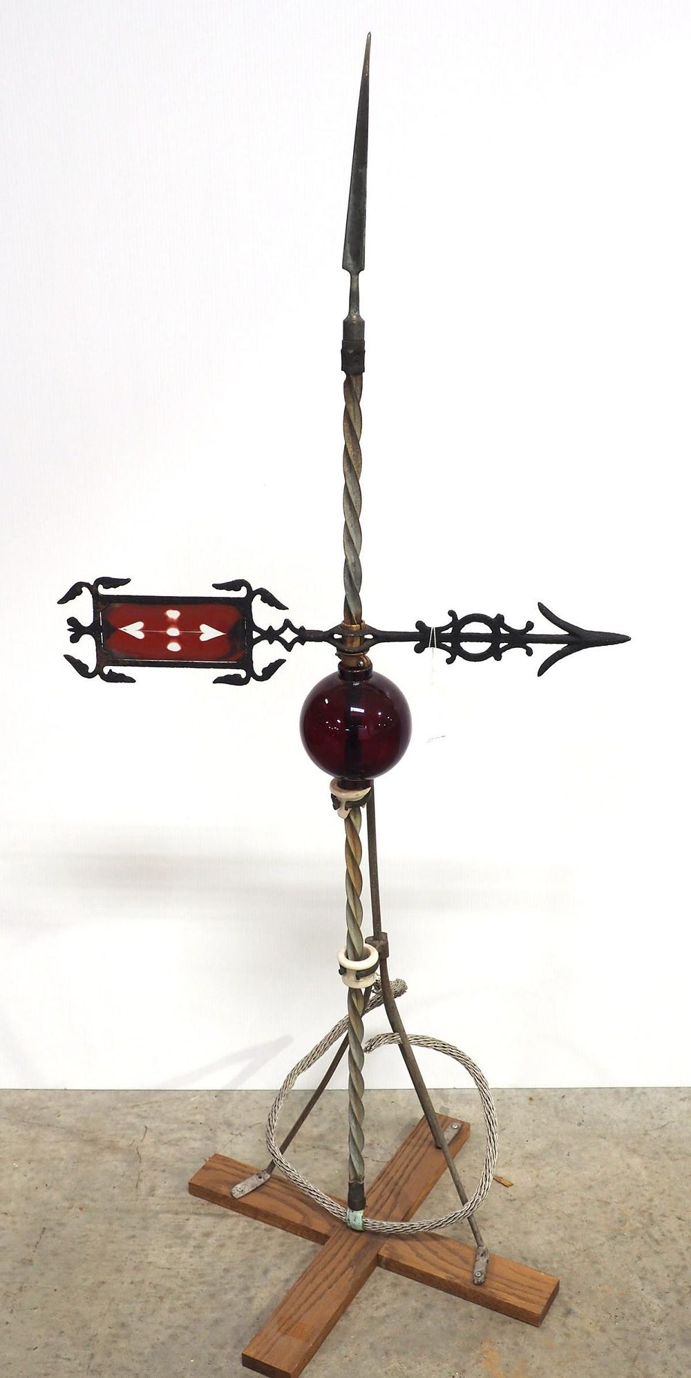 Lot 207: Weathervane setup with plain round red ball