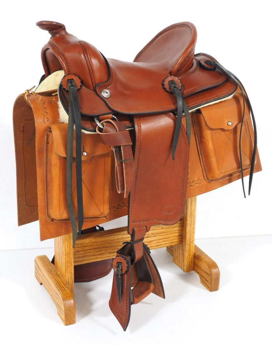 Lot 220A: Miniature leather saddle
