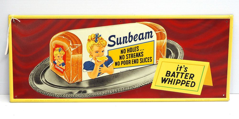 Lot 225: Sunbeam Bread "It's Batter Whipped" sign