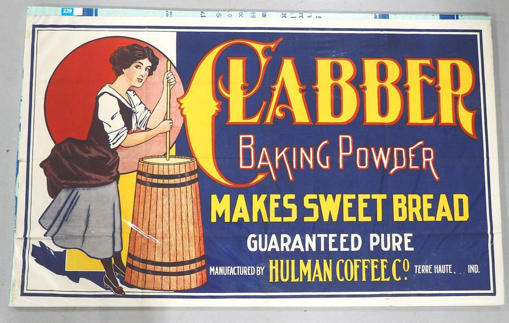 Lot 239: Clabber Baking Powder sign