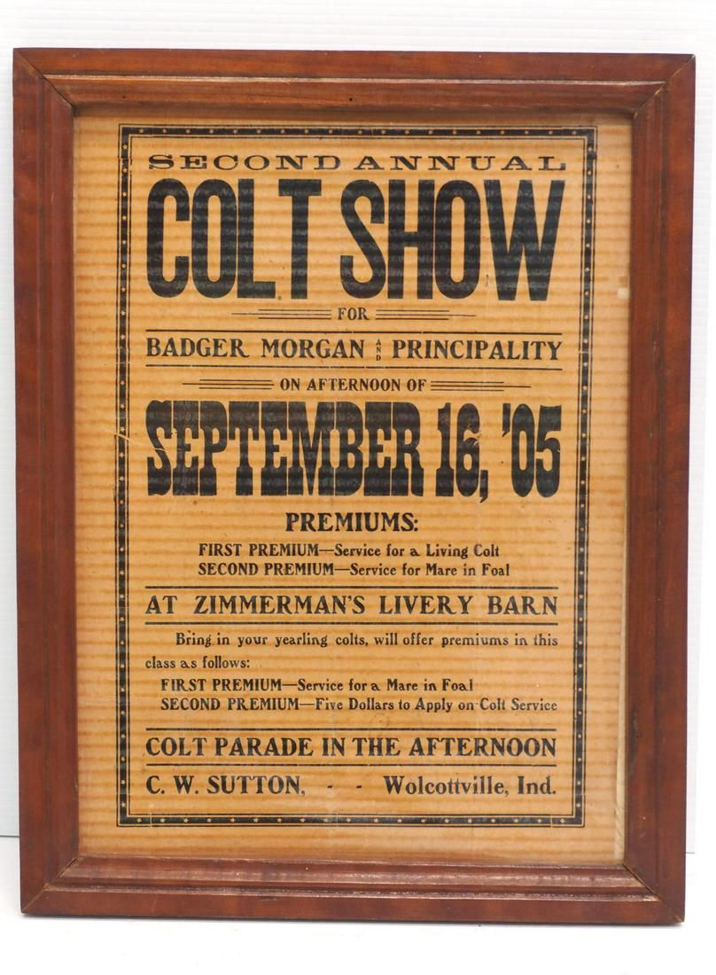 Lot 247: Colt Show poster, September 16 ,1905