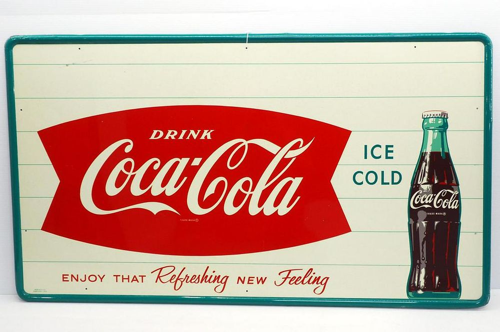 Lot 263: Ice Cold Coca Cola sign