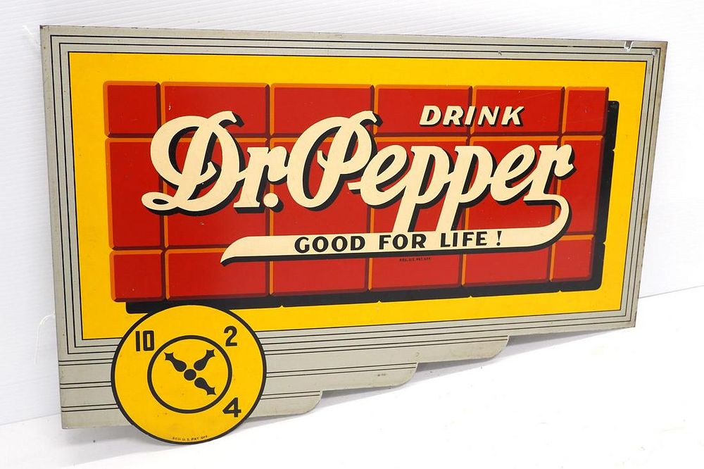 Lot 269: Flanged Dr Pepper "10,2, to 4" sign